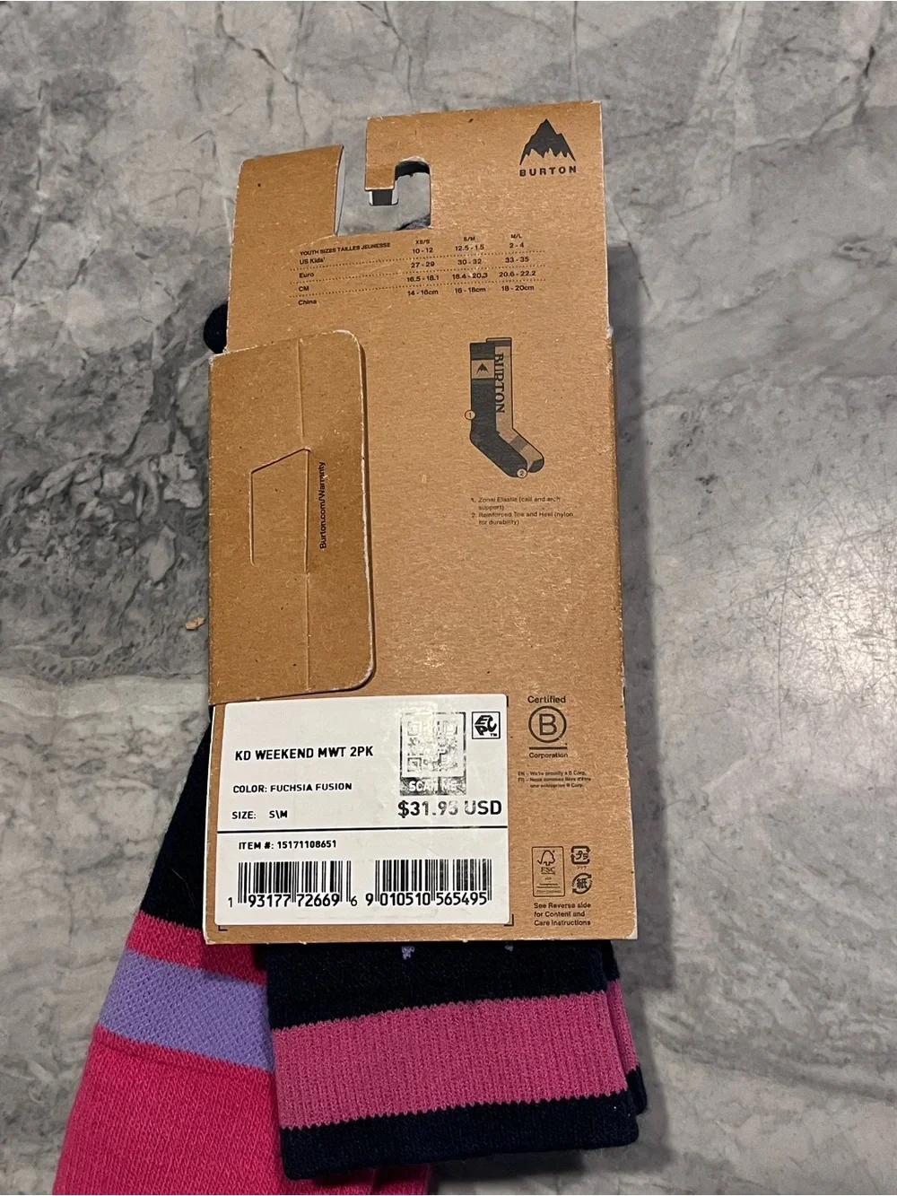 NWT! 2-Pack! Burton Youth Weekend Midweight Socks – 2 Pack!